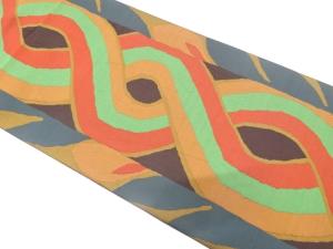 立涌模様織り出し　袋帯